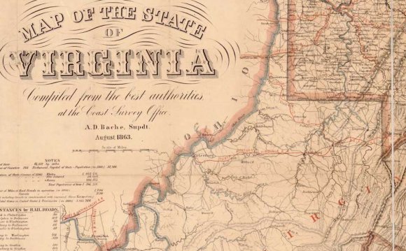 August 1863 map of Virginia