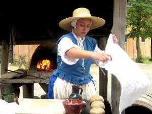 Baking in Jamestown Settlement's fort