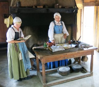 planning 17th-century dishes at Jamestown Settlement