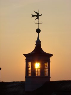 View of cupola along with its iconic dove of comfort weathervane